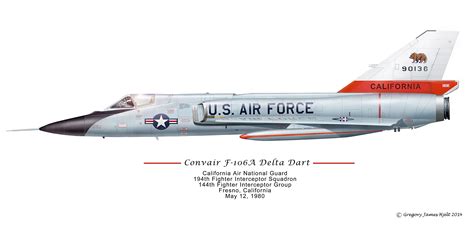 F 106a Delta Dart California Air National Guard 1980 Wwii Aircraft