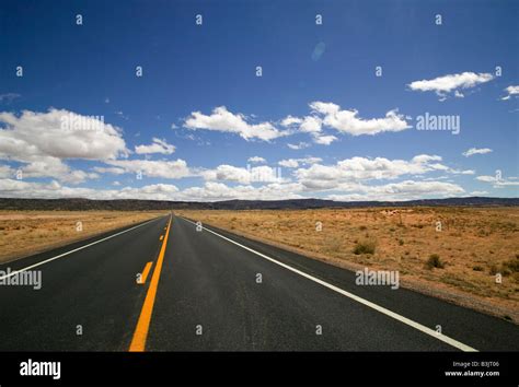 Open Road In Desert Stock Photo Alamy