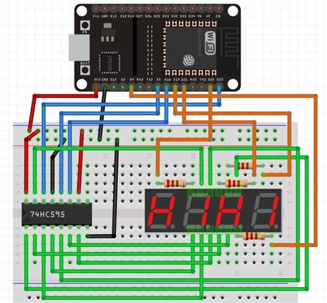 Interface ESP32 With 74HC595 And 4 Digit 7 Segment Display