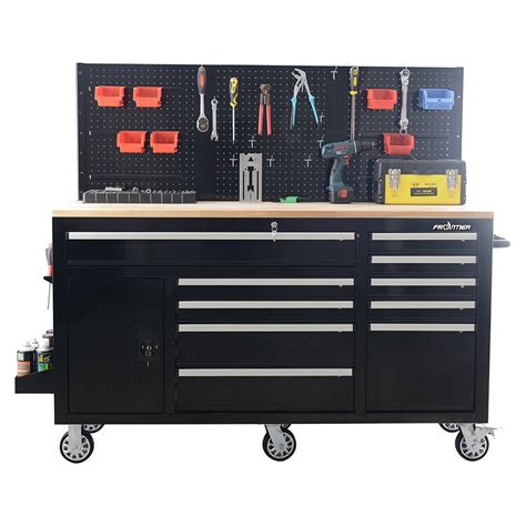 Frontier 62 Inch 10 Drawer Heavy Duty Tool Chest Mobile Workstation