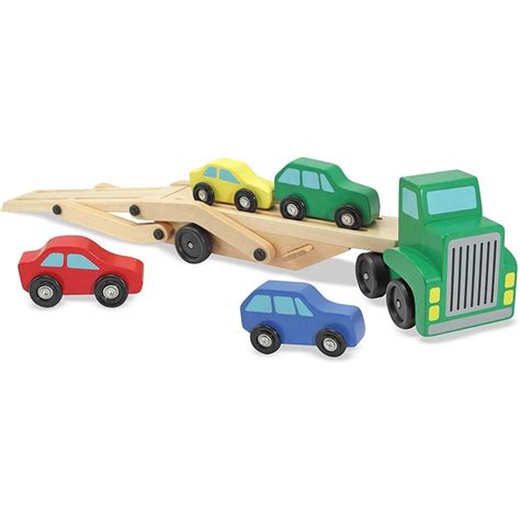 Melissa And Doug Car Carrier Truck And Cars Wooden Toy Set 14096 Toys