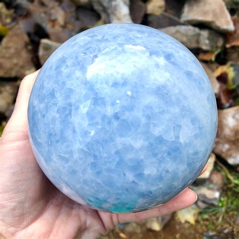 114mm Blue Calcite Sphere Orb Ball Mineral Display Specimen