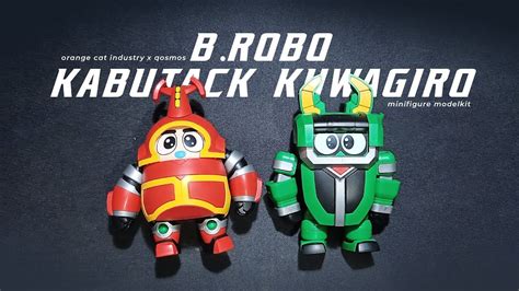 Modelkit Minifigure B Robo Kabutack And Kuwajiro By Qosmos Orange Cat