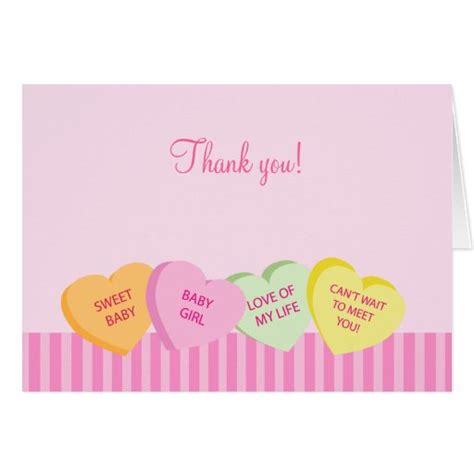 Valentines Day Conversation Heart Thank You Note Card Zazzle