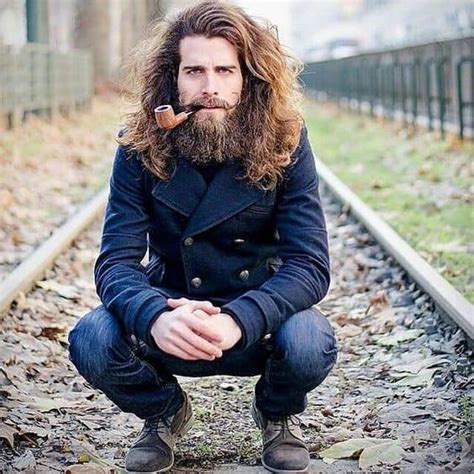 Asymmetric hairstyles are pretty hip right your beard and long locks are already enough. 20 Best Beard Styles for Guys with Long Hair - BeardStyle
