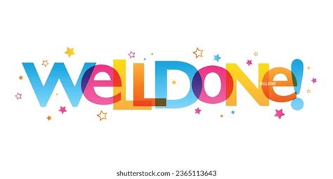 Well Done Colorful Vector Typography Banner Stock Vector Royalty Free