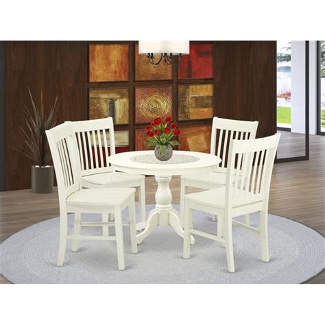 East West Furniture Hbnf5 Lwh W 5 Piece Dining Room Table Set Linen
