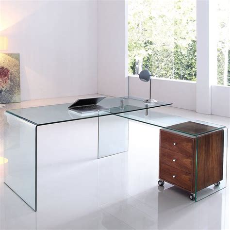 This Executive Desk With Clear Glass Features Clean And Modern Lines Adding A Sophisticated Look