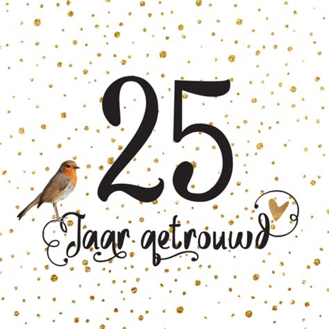 Lovz Hippe Uitnodiging 25 Jaar Getrouwd Vogel Handlettering En 66588