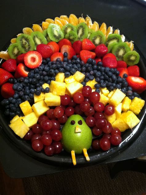 Fruit and cheese trays are really easy to make, and you can mix and match different cheese types and fruit of different colors for a really nice eye appeal. Fruit tray for thanksgiving morning | Thanksgiving fruit ...
