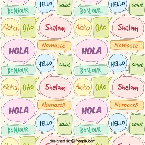 Patrón De Palabras Hola En Diferentes Idiomas Vector Gratis