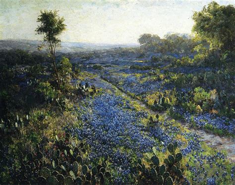 I came across a painting by robert wood. Field of Texas Bluebonnets and Prickly Pear Cacti - Robert ...