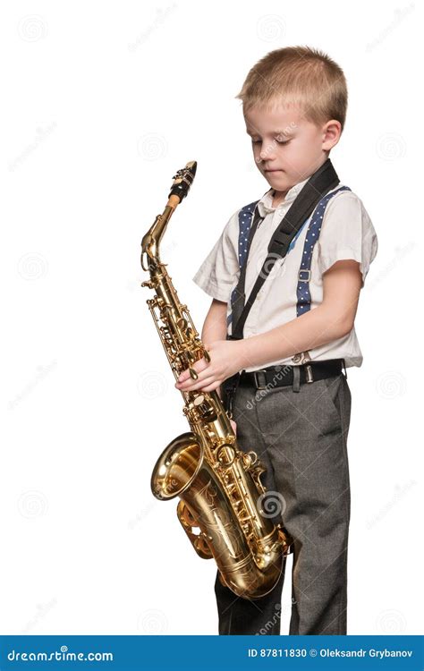 Young Sax Player On White Stock Photo Image Of Expression 87811830