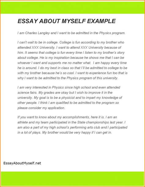 43 Write About Yourself Essay Examples Png Scholarship