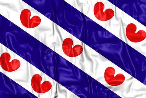 Kaart En Vlag Van Friesland Vector Illustratie Illustration Of