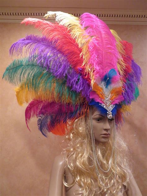 custom rio carnival headpiece peacock samba showgirl costume etsy