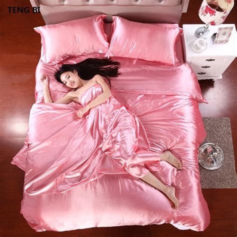 100 Pure Satin Silk Bedding Sethome Textile King Size Bed Etsy Silk