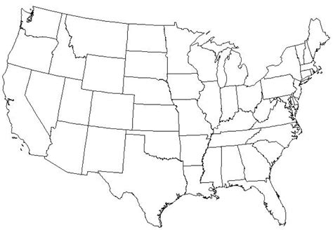 Printable Blank Us State Map