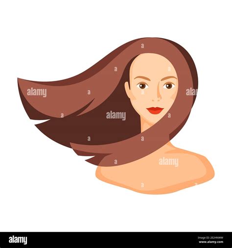 Illustration Of Girl With Brown Hair Stock Vector Image And Art Alamy
