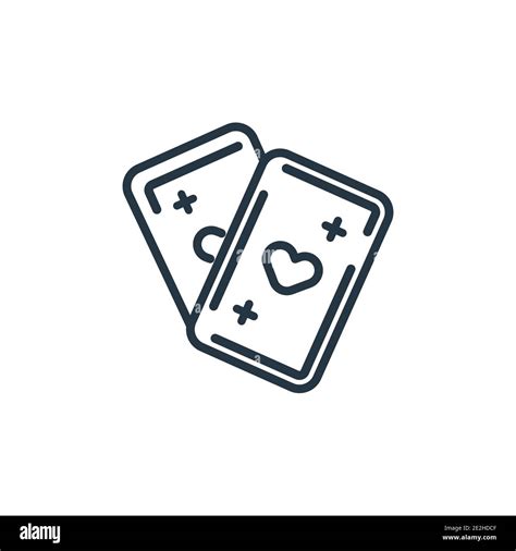 Playing Cards Outline Vector Icon Thin Line Black Playing Cards Icon