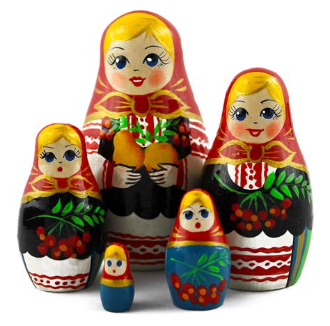 Matryoshka Kids Nesting Dolls Handmade In Russia 5pc 1345 Usd