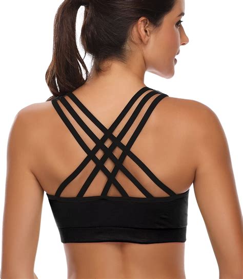 Padded Strappy Sports Bras For Women Activewear Tops For Black Size Xx Large Ebay