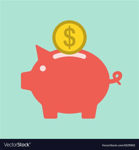 Piggy Bank Icon Flat Royalty Free Vector Image