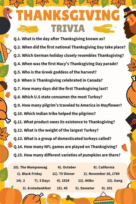 Thanksgiving Trivia Questions And Answers Meebily Thanksgiving