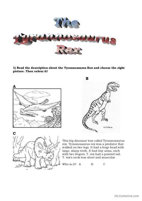 Dinosaurs English Esl Worksheets Pdf Doc