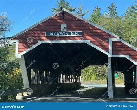 Honeymoon Covered Bridge In Jackson New Hampshire Stock Image Image