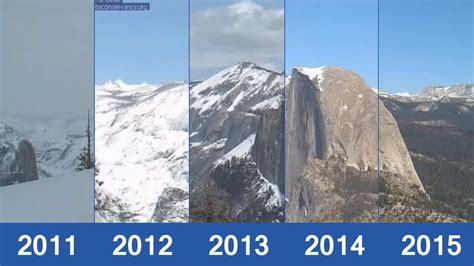 5 yearly pictures show the california drought in yosemite half dome abc30 fresno