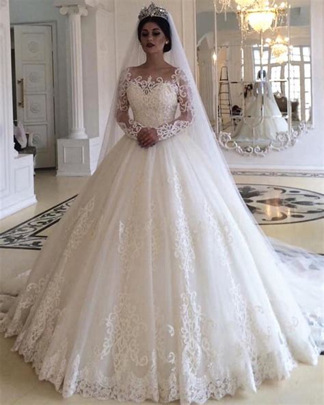 Are you searching for long sleeve wedding dresses? Long Sleeves Wedding Dresses Lace Ball Gowns For Bride ...