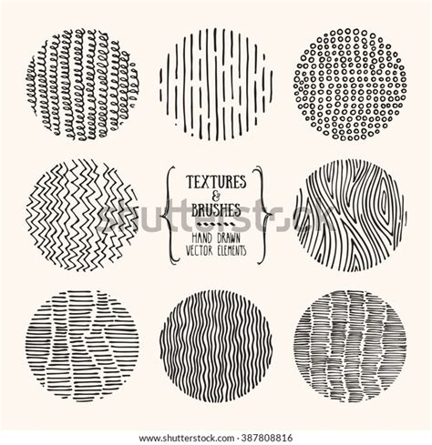 Hand Drawn Textures Brushes Artistic Collection Stock Vector Royalty