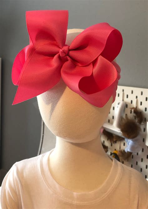 Boutique HOT PINK Big Bow Headband Headwrap Hair Bow Infant Etsy