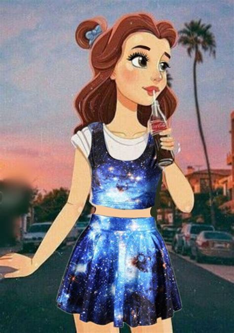 Princesa Bella Vestido Galaxia Princesas Disney Tatuadas Nuevas