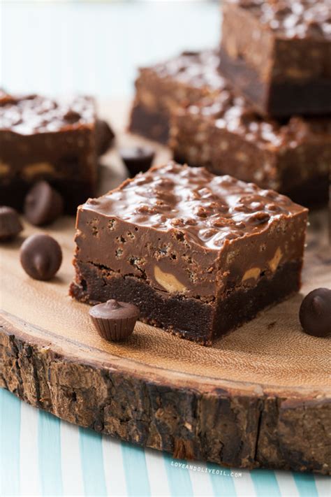 Rice Krispie Peanut Butter Cup Brownies Love And Olive Oil