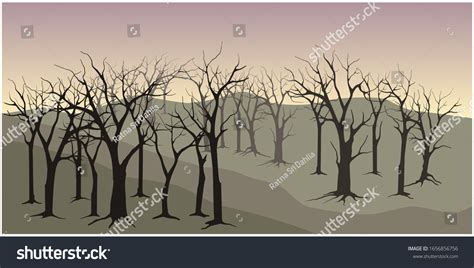 Barren Forest Vector Illustration Tree Molt Stock Vector Royalty Free