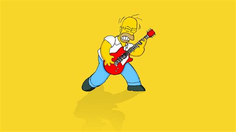 Homer The Simpsons Yellow Guitar HD The Simpson Illustration Cartoon
