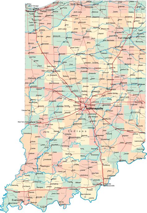 Indiana Road And Highway Map Free And Printable