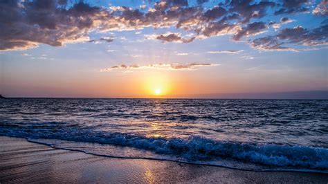 Seashore Sunset Beach Wallpaper