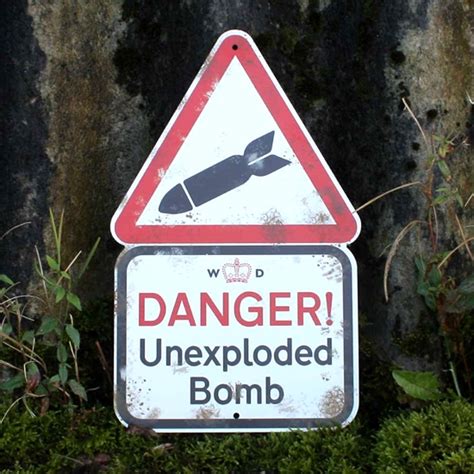 Jaf Graphics Danger Unexploded Bomb Sign