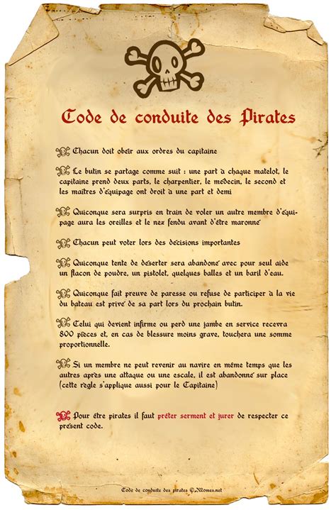 Poster Code Des Pirates à Imprimer