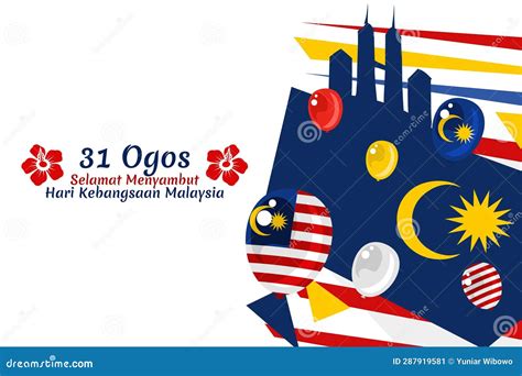 Translate August 31 Happy National Day Of Malaysia Stock
