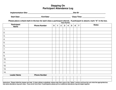 Participant Attendance Log - How to create a Participant Attendance Log