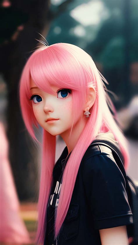 Pink Hairs Girl Ai Iphone Wallpaper Hd Iphone Wallpapers