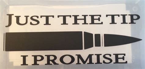 Just The Tip I Promise Vinyl Decal