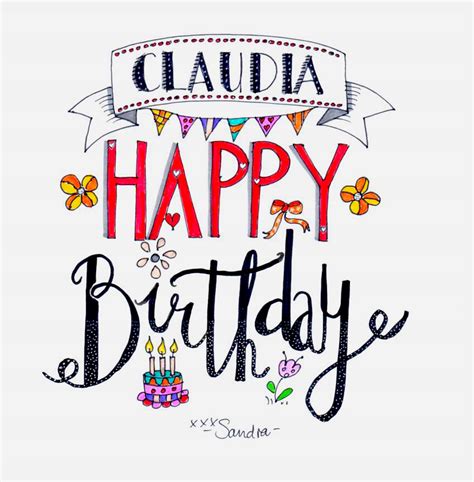 Happy Birthday Claudia Handlettering Handletteren Doodles