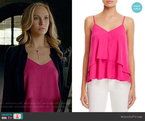 Carolines Pink Tiered Top On The Vampire Diaries Outfit Details