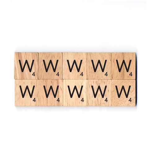 Letter W Wooden Scrabble Tiles Bsiri Games