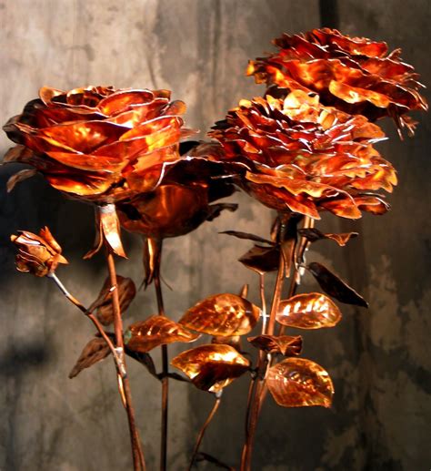 Hand Crafted Copper Roses Will Never Fade Or Die Made Of Sturdy Copper
